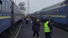 Russian Drone Strikes Train at Yahodyn After Johnson and European Officials Pass Through