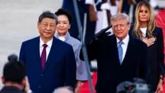 Trump welcomes Xi Jinping for US visit with red carpet and military flyover